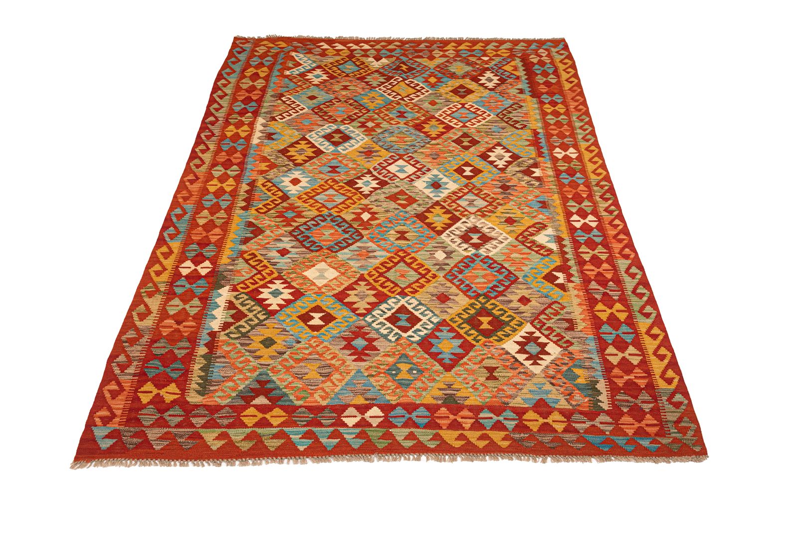 Alfombra Kilim Maimana Afganistán 1,75 x 2,37 - Imagen 1