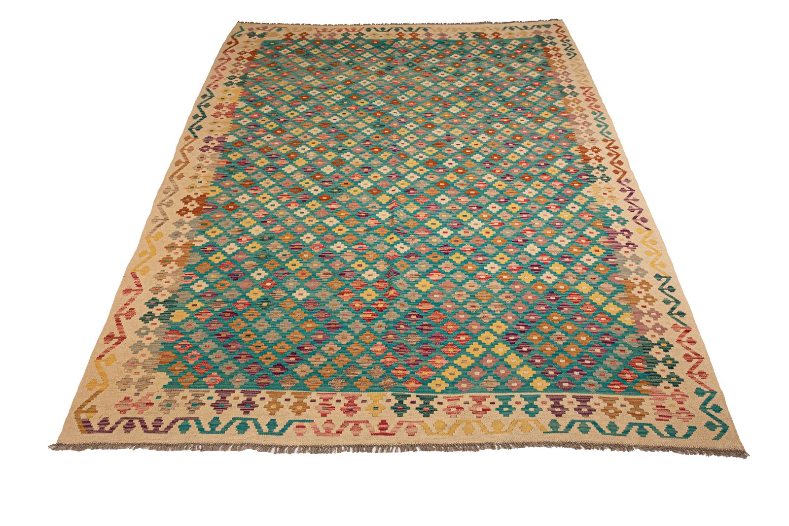 Alfombra Kilim Maimana Afganistán 2,05 x 3,02 - Imagen 1