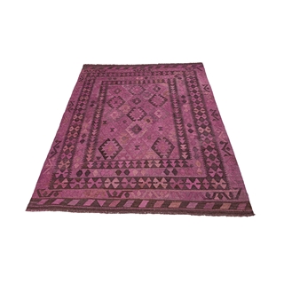 Alfombra Kilim Maimana Morado 1,75 x 2,26 - Imagen 1