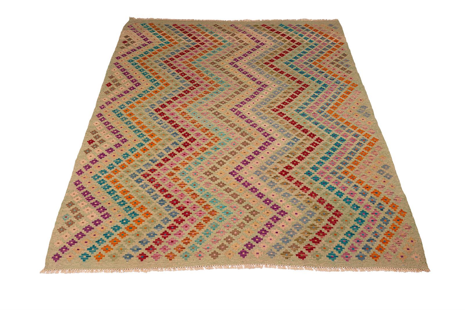 Alfombra Kilim Maimana Zigzag 1,81 x 2,31 - Imagen 1