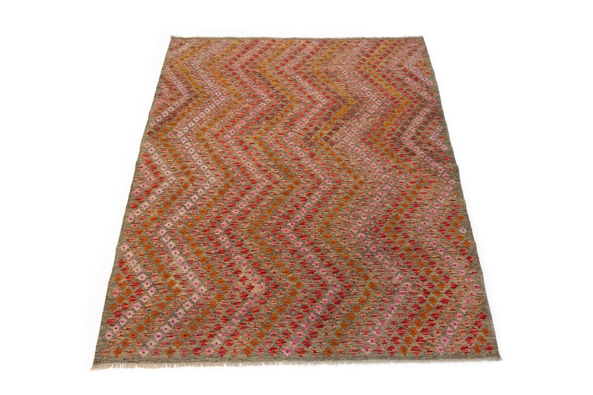 Alfombra Kilim Mix Maimana ZigZag Afganistán 1,93 x 2,27 - Imagen 1